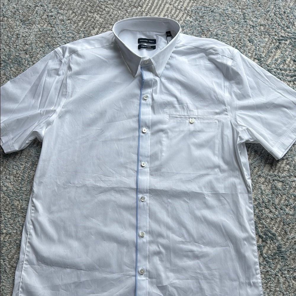 Zachary Prell White Casual Button Down Shirt